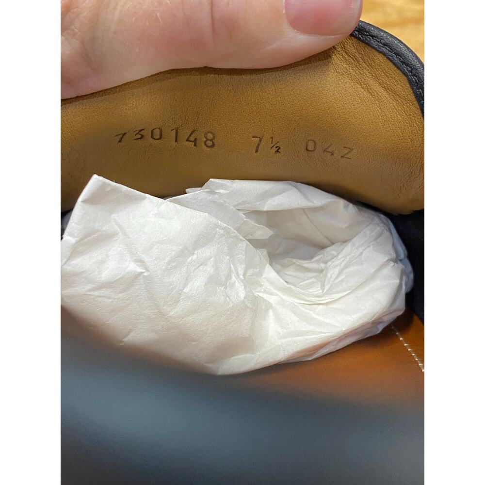 GUCCI INTERLOCKING G LOGO Black Leather Men's DRIVER Loafer Shoes 7.5 (L1) - Picture 6 of 7